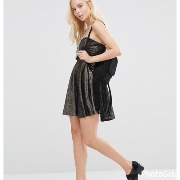 Free People Fit Flare Shattered Strapless Dress - Picture 4 of 11